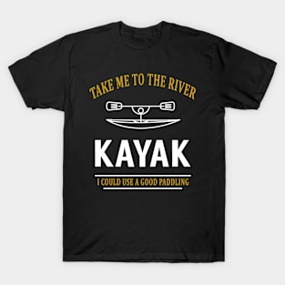 KAYAK TAKE ME TO THE RIVER PADDLING FUNNY SPORTS Mens Navy KAYAK T-Shirt